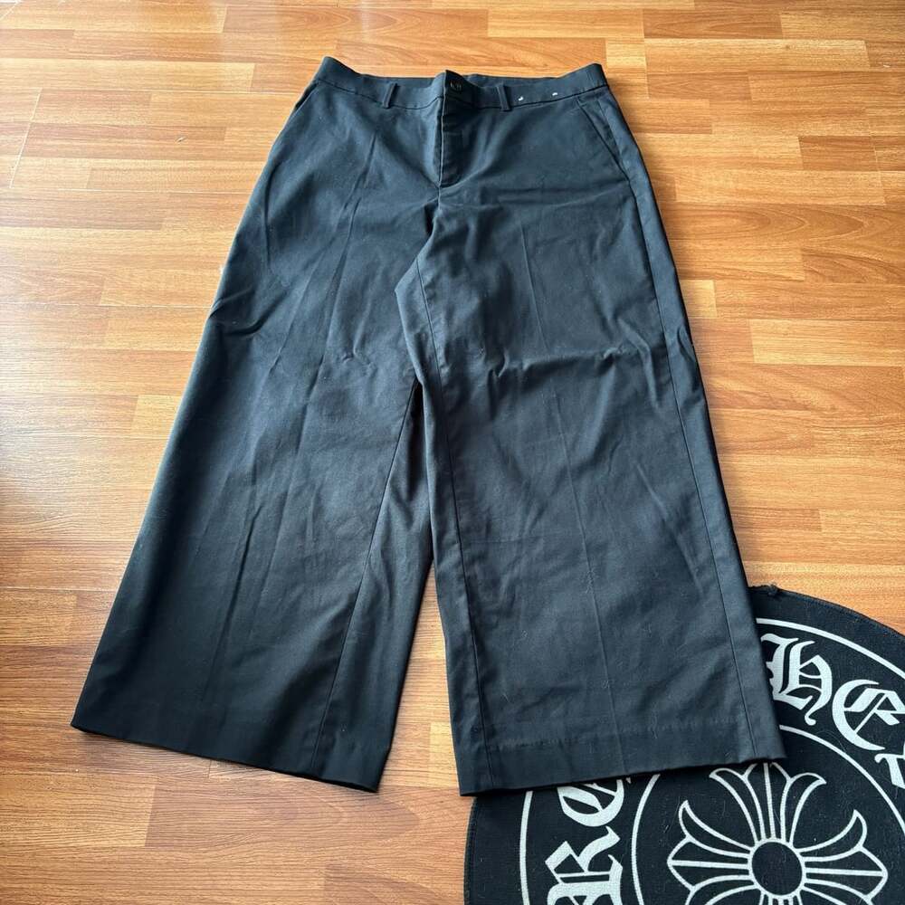 Uniqlo Wide Leg Pants XL Black Cotton Blend